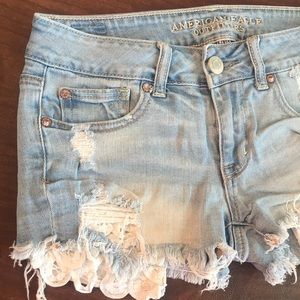 AEO Denim Shortie Shorts